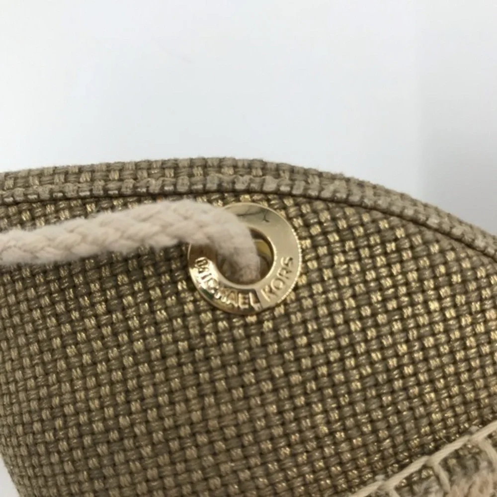 Michael Kors Tan Gold Margie Lace-Up Espadrille Sandals size 8